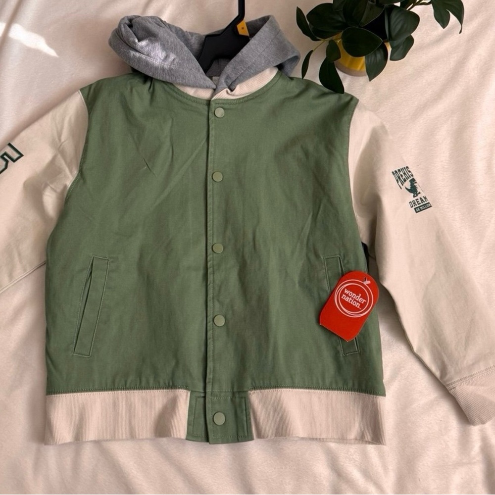 Wonder Nation Little Boy Long Sleeve Bomber Jacket, Size 10 - Picture 6 of 7